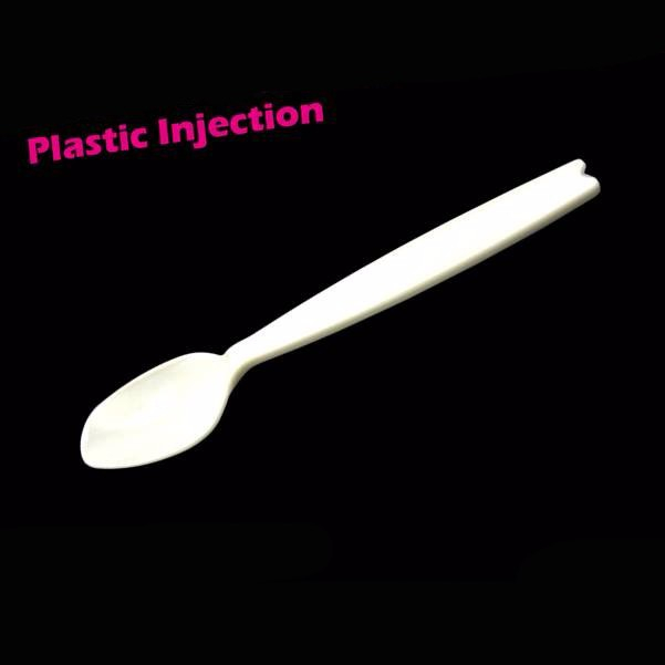 Plastic injection塑膠湯匙-塑膠材料PS-榮紹塑膠射出成型工廠